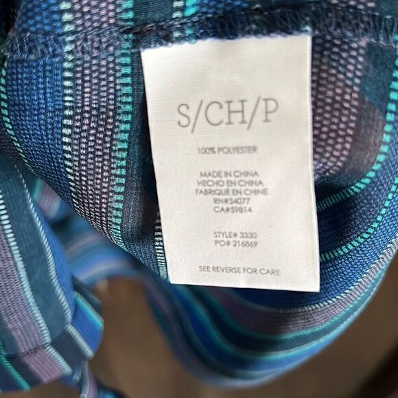 CAbi Alex Blouse Split Back Striped Blue Small Blouse Top #3330 - Picture 6 of 6